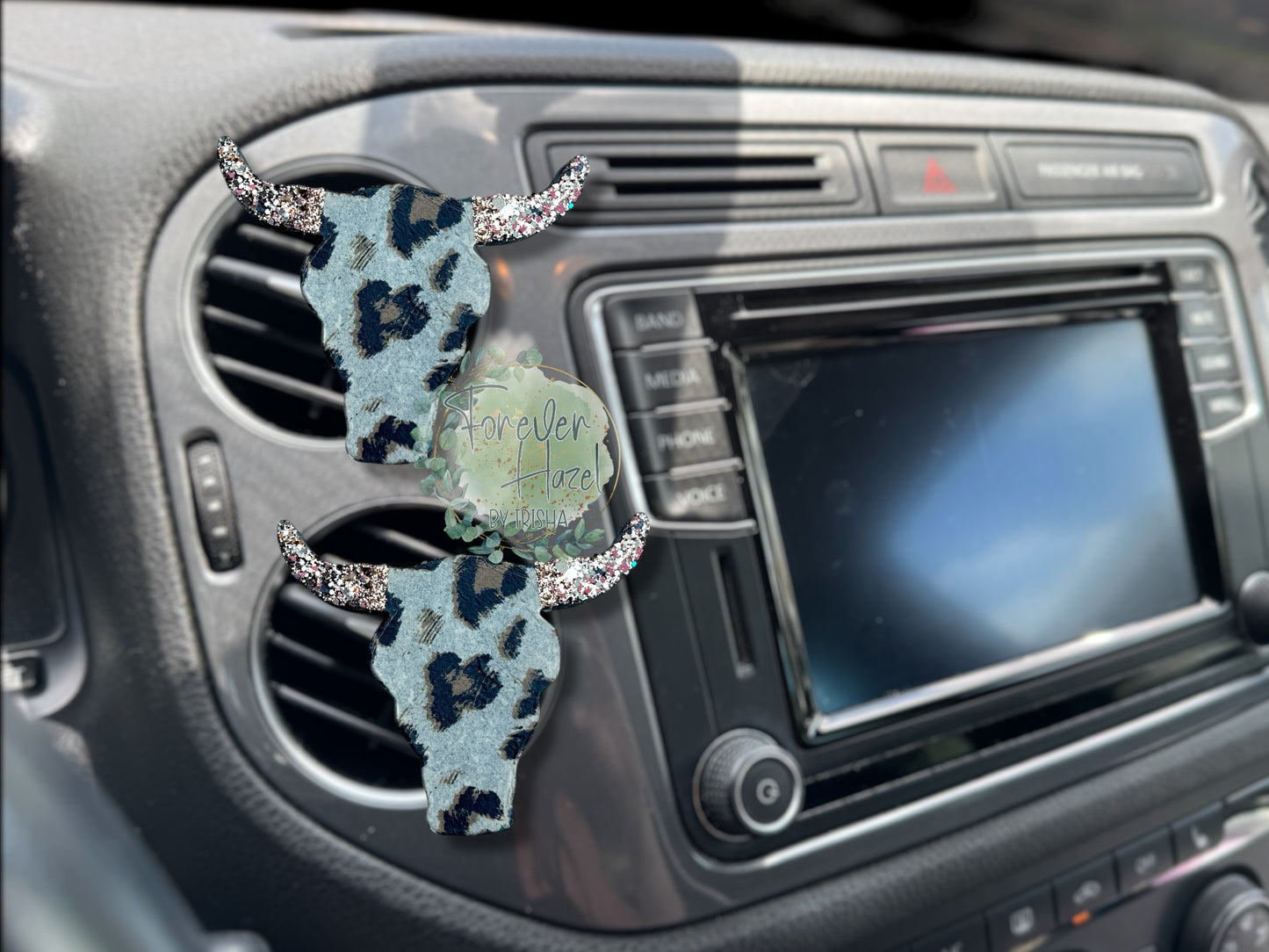 Cheetah Bull Skull Freshie: Western Aroma Bead Air Freshener