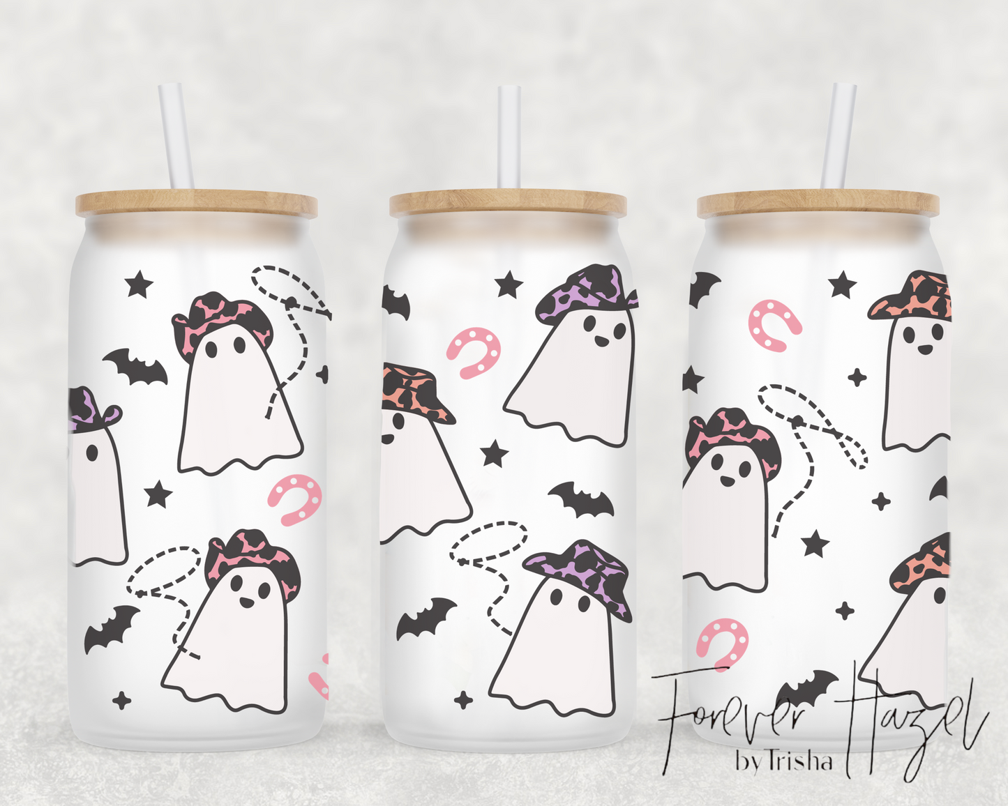 Cowboy Ghosts 16oz Frosted Glass Can