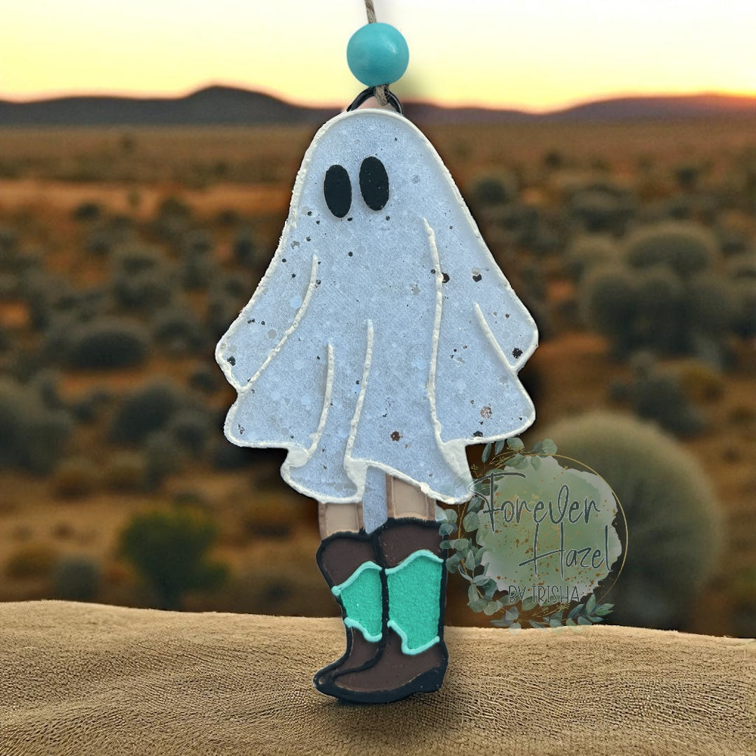 Cowgirl Ghost Freshie | Spooky Aroma Bead Air Freshener