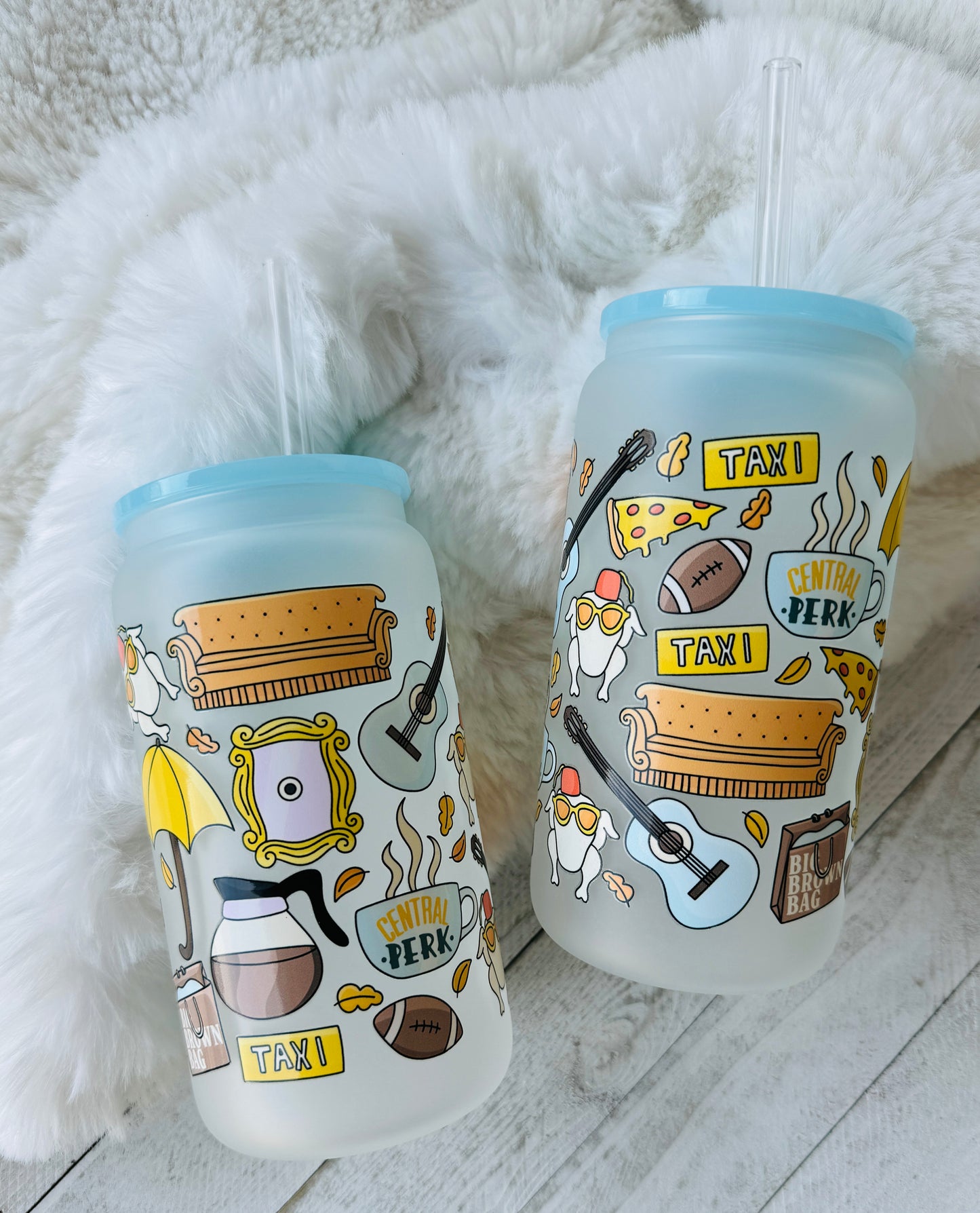 Friends Theme 16oz Frosted Glass Can
