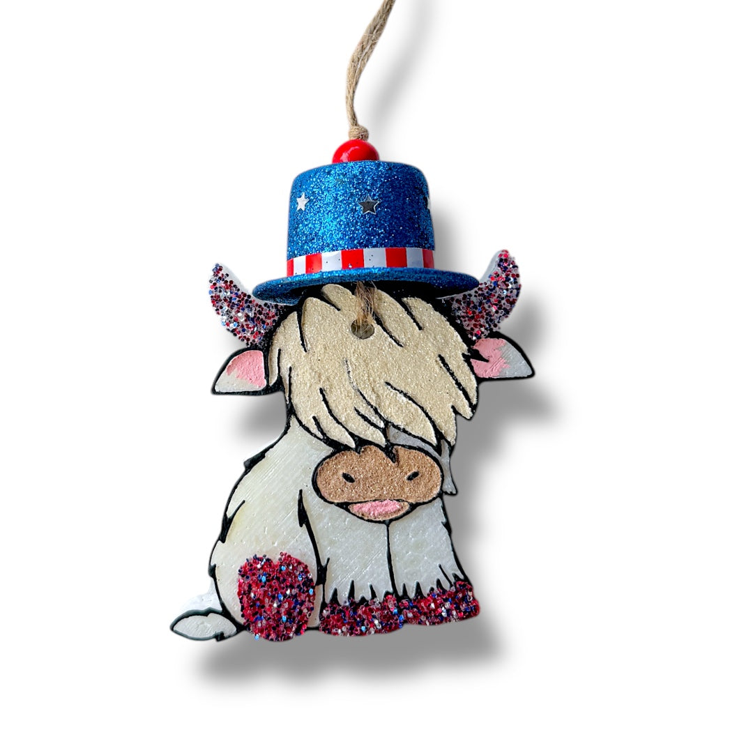 Patriotic Highland Cow Freshie