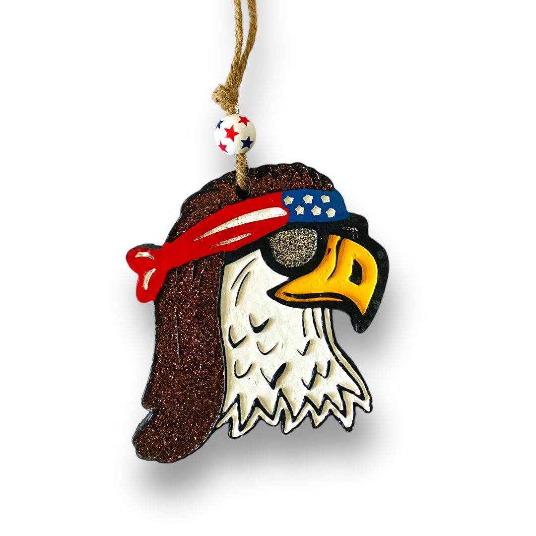 Eagle with Mullet Freshie: Summer Aroma Bead Bead Air Freshener
