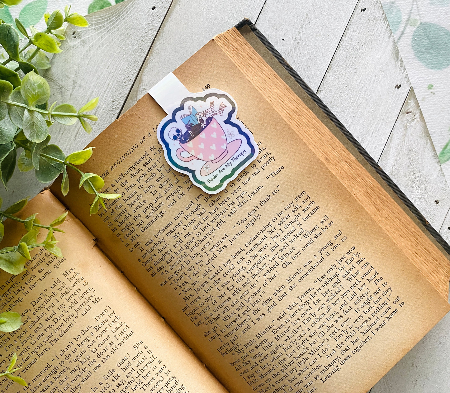 Books Are My Therapy Magnetic Bookmark