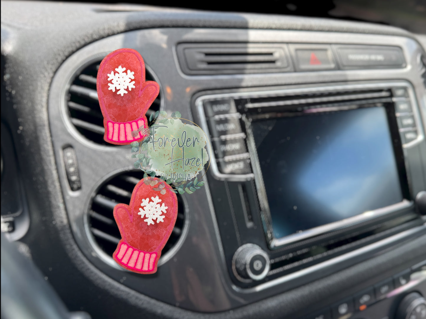 Snowflake Mittens Freshie: Holiday Aroma Bead Air Freshener