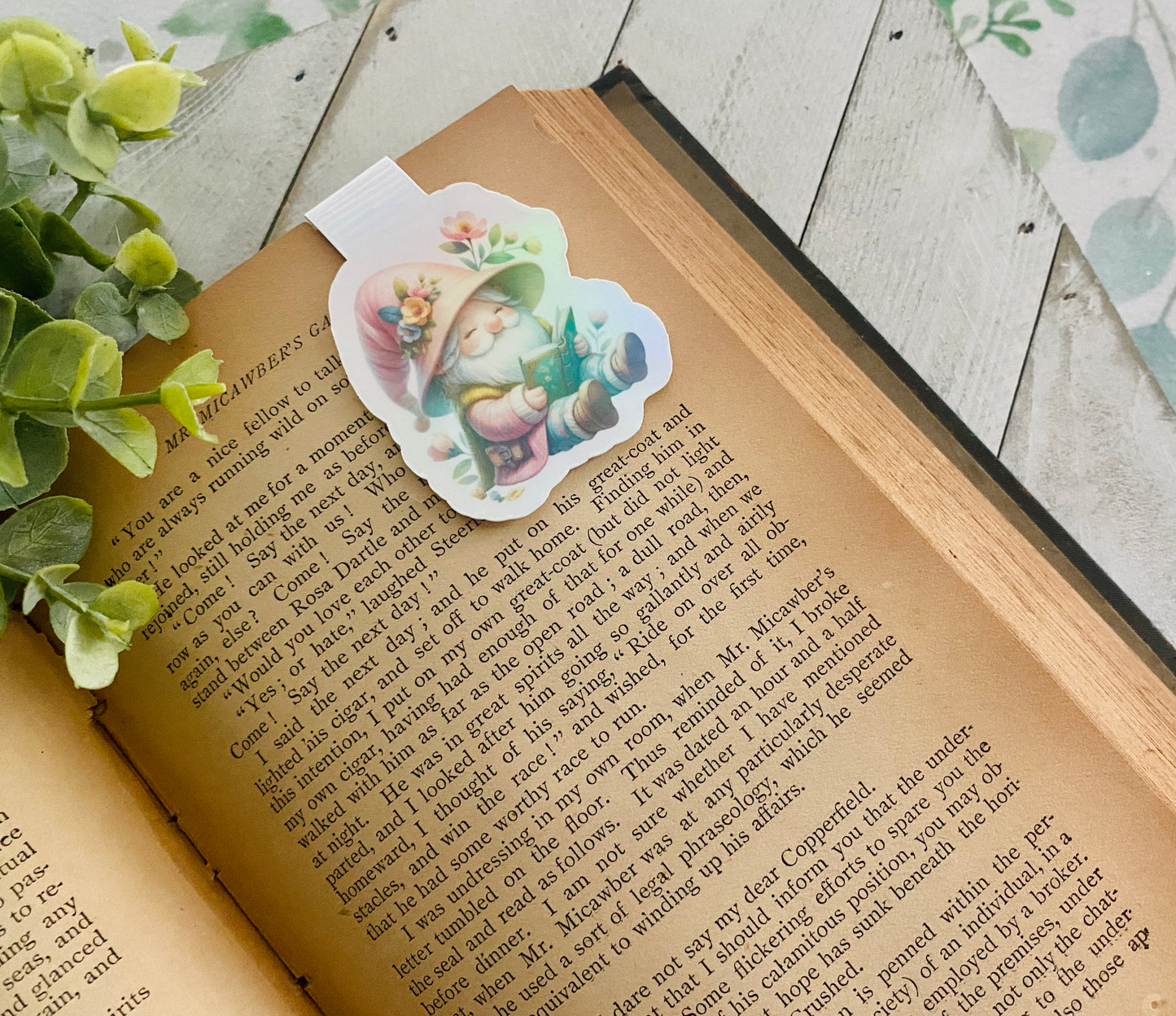 Pastel Rainbow Gnome Magnetic Bookmark