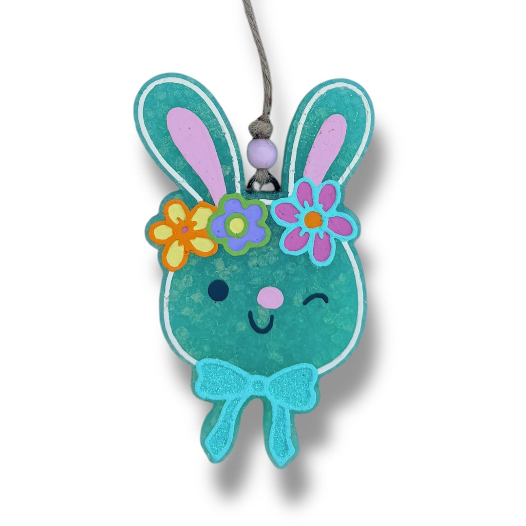 Cute Floral Easter Bunny Freshie
