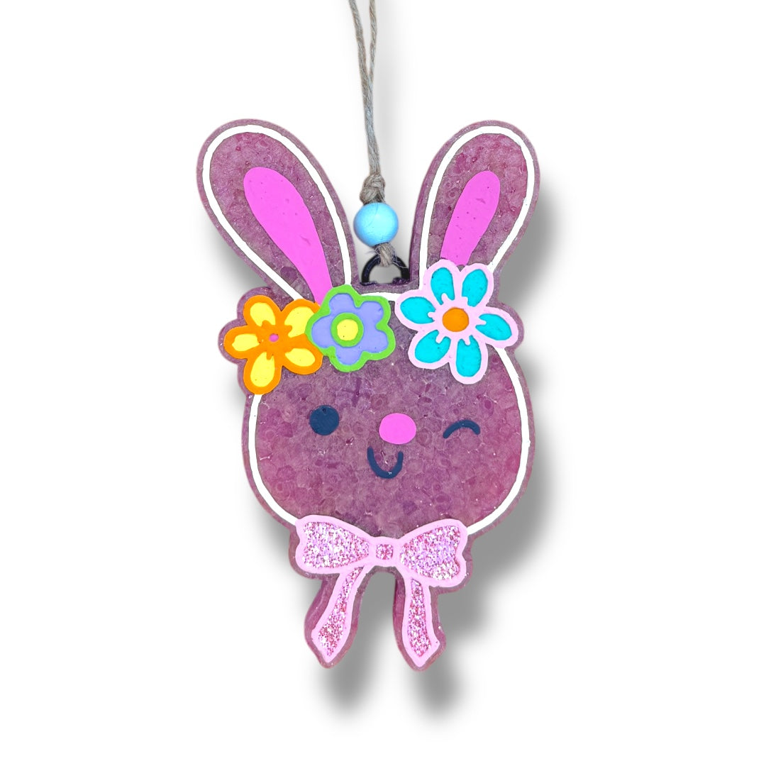 Cute Floral Easter Bunny Freshie