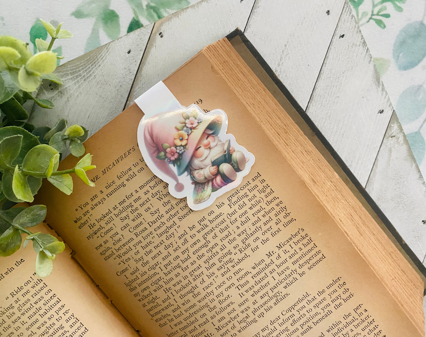Pastel Rainbow Gnome Magnetic Bookmark