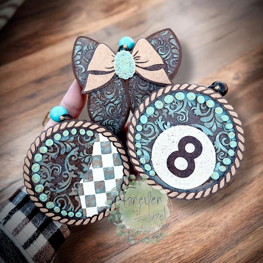 Tooled Leather Look Freshies: Western Aroma Bead Air Fresheners