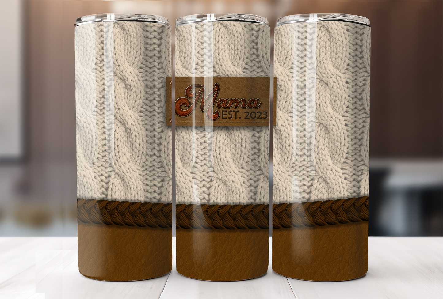 Mama Est. 2023 Sweater Print Tumbler