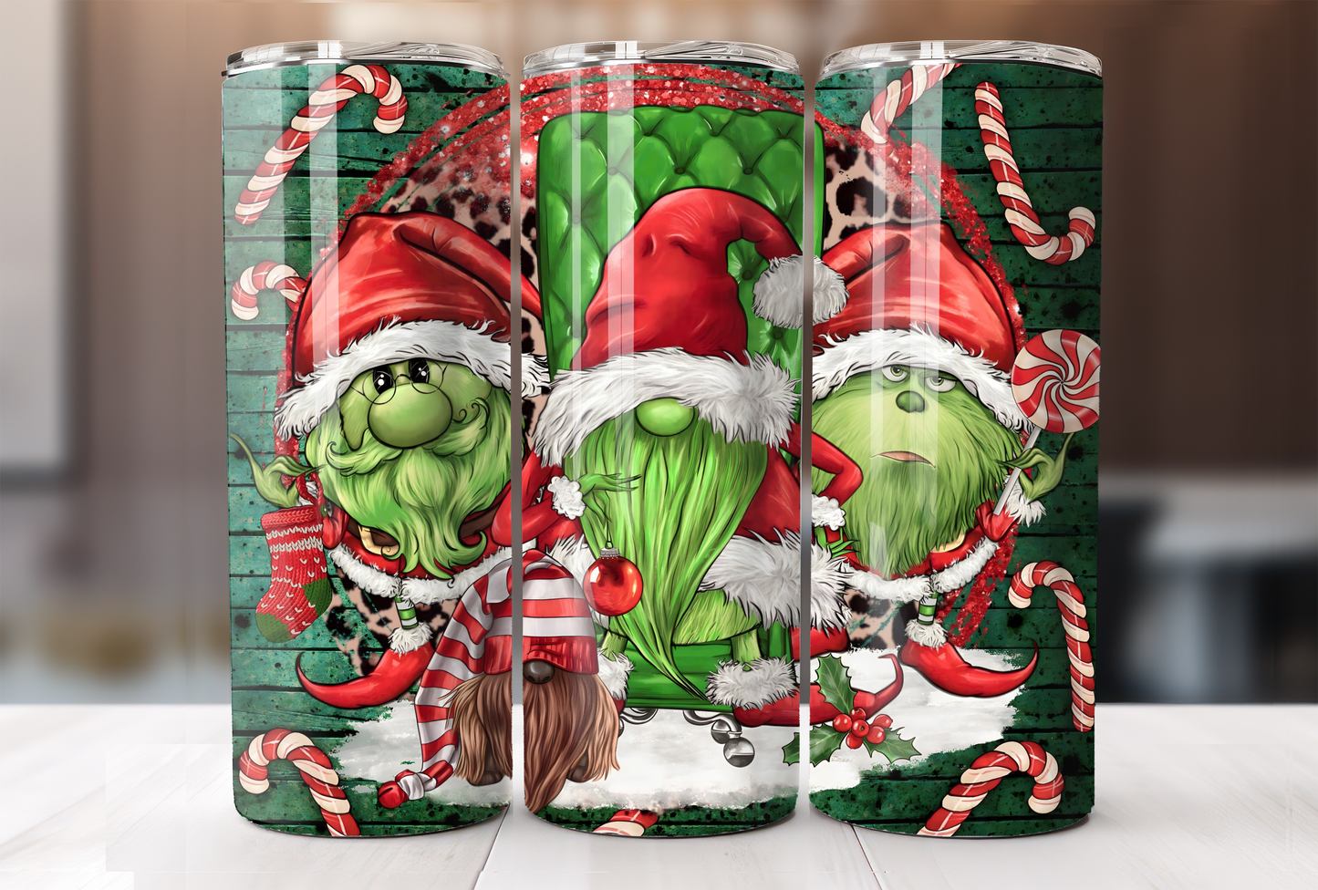 Holiday Green Gnomes Tumbler