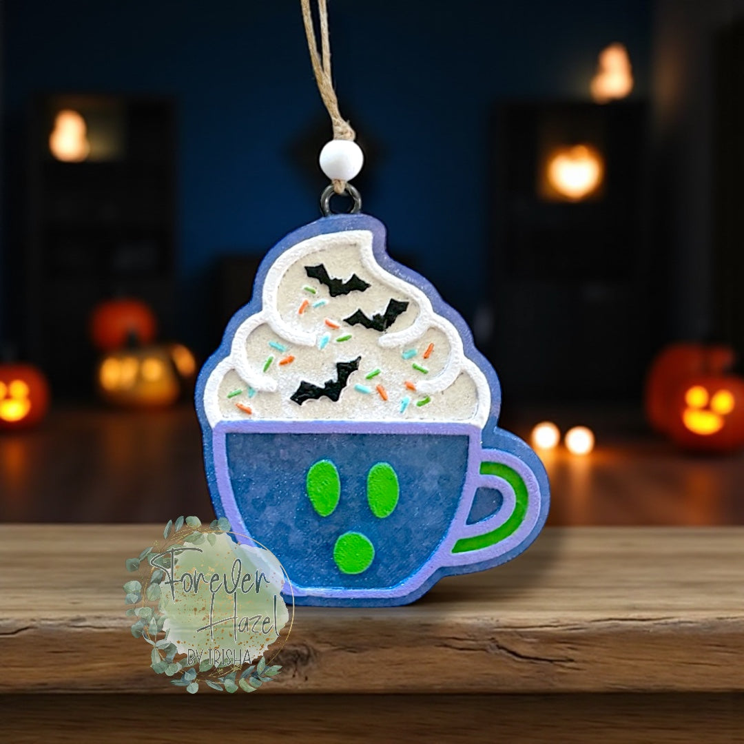 Spooky Mug Freshie | Halloween Aroma Bead Air Freshener