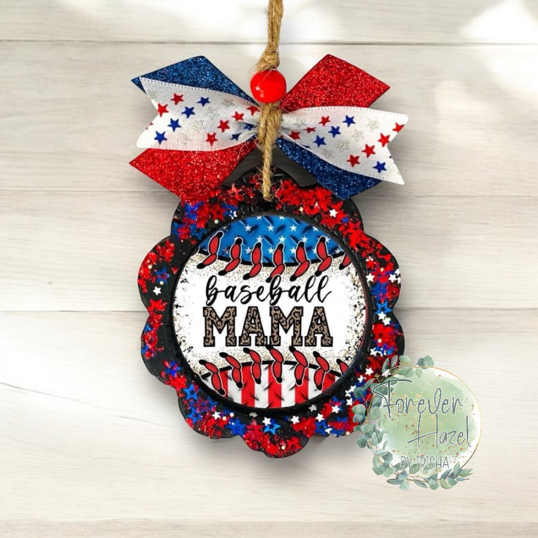 Patriotic Baseball Mama Freshie