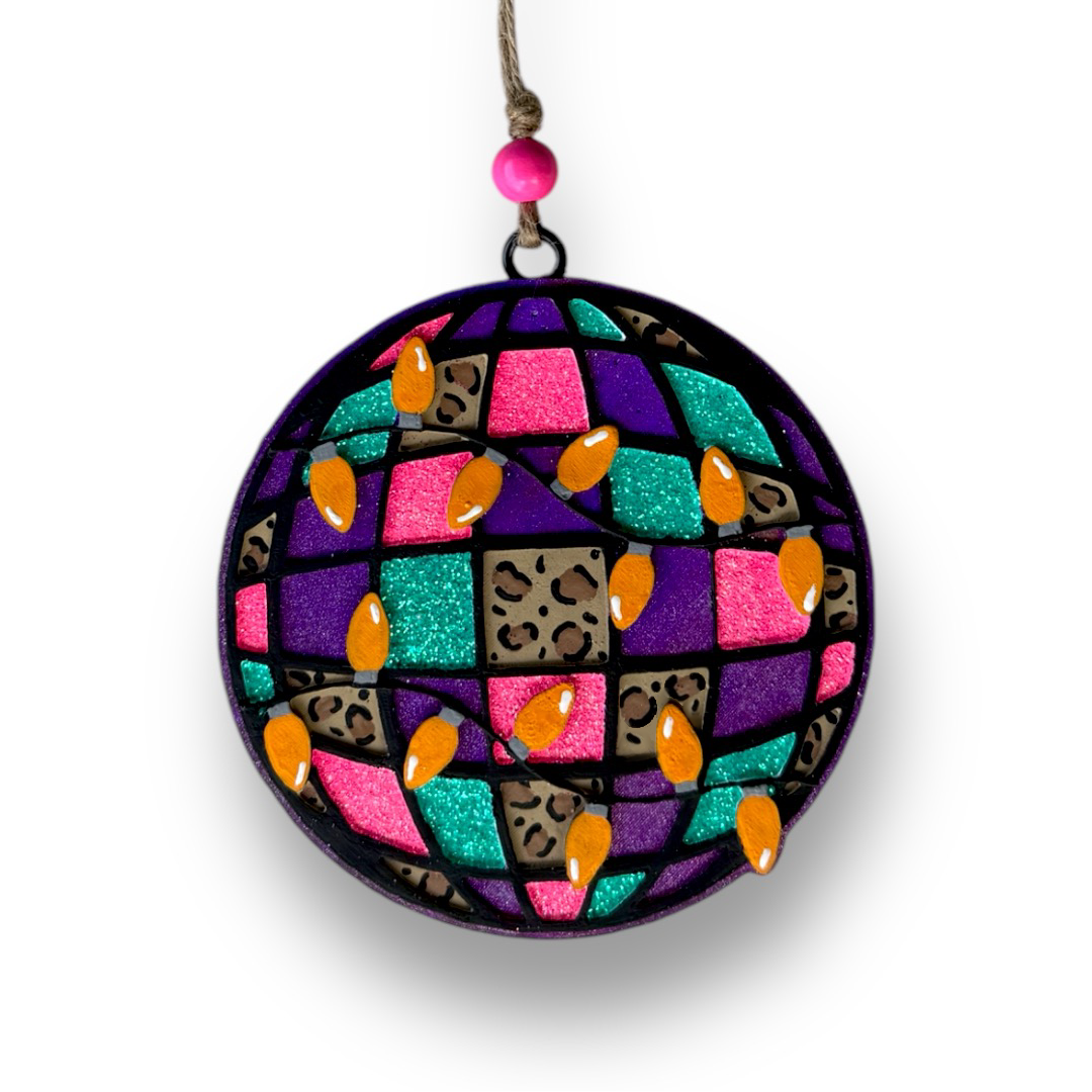 Christmas Lights Disco Ball Freshie