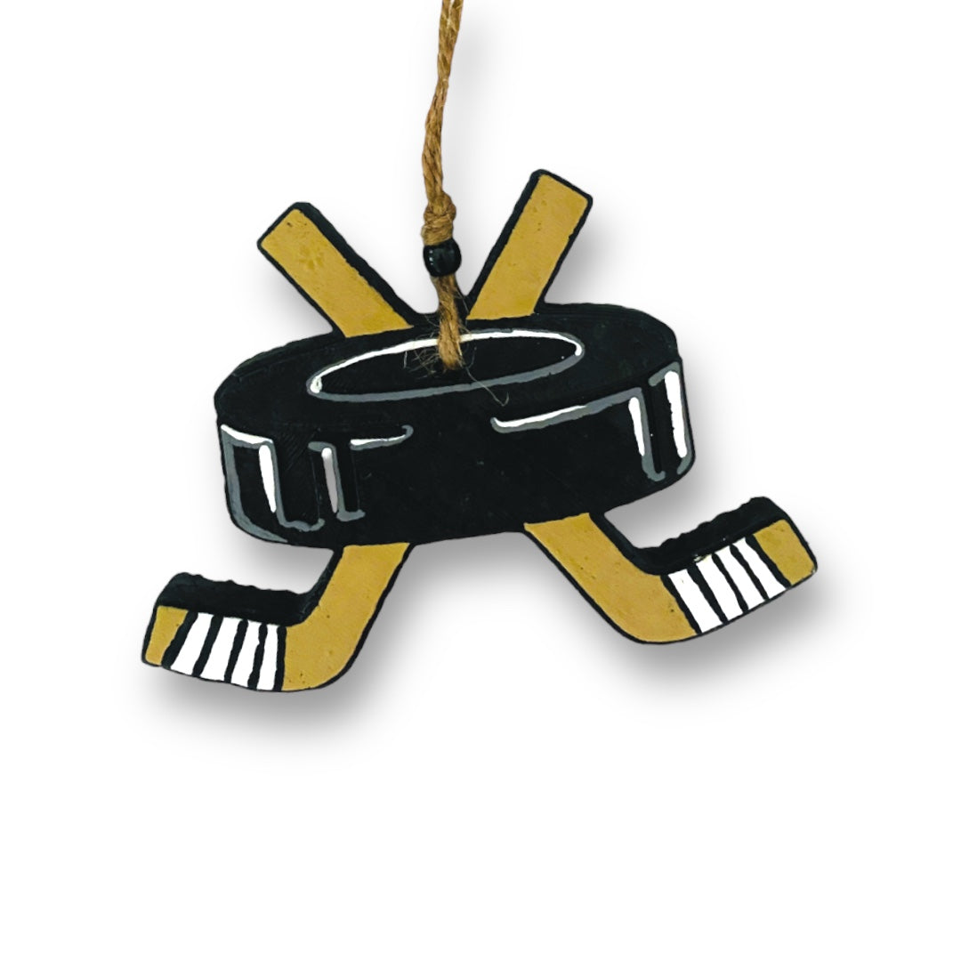 Hockey Puck & Sticks Freshie