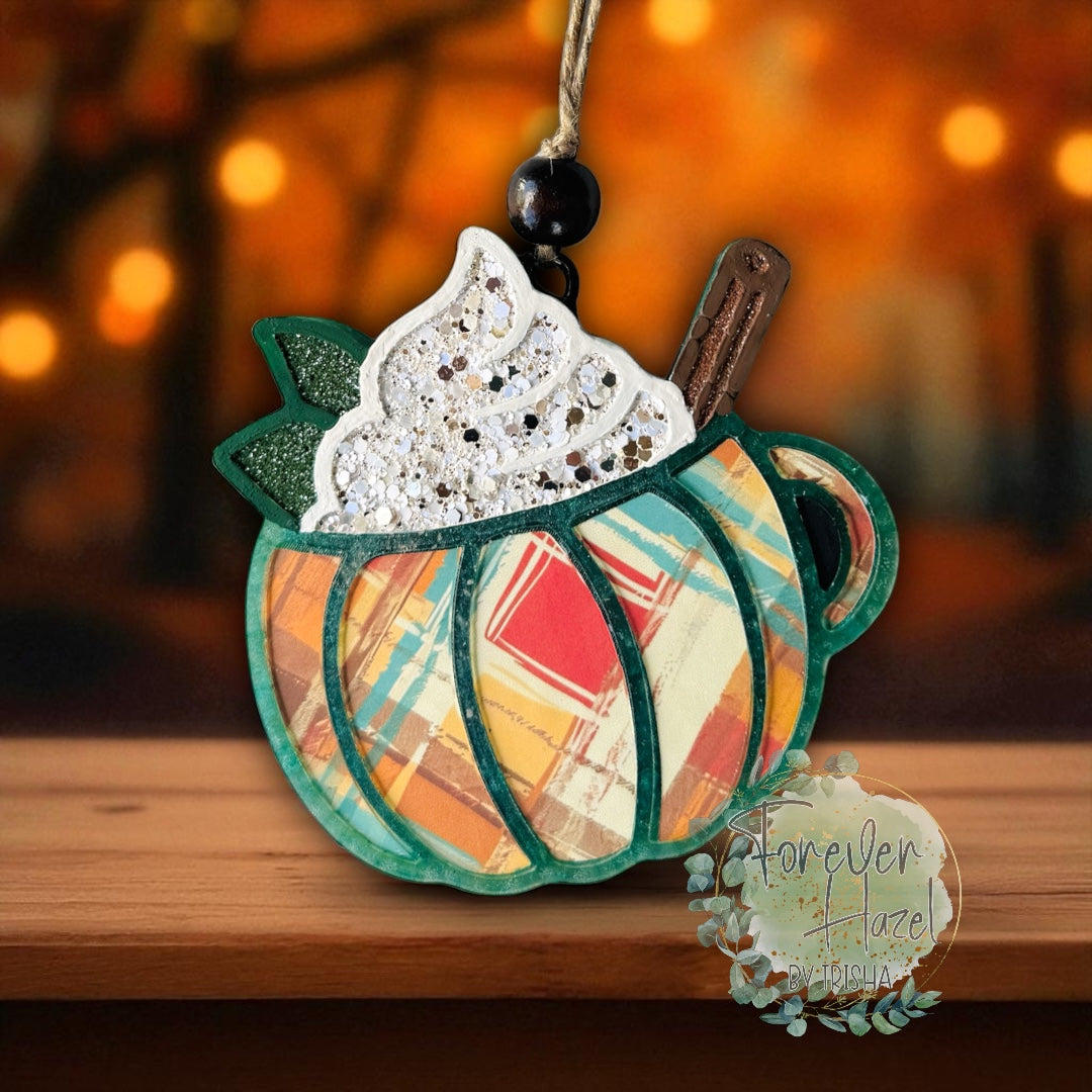 Pumpkin Mug Freshie | Autumn Aroma Bead Air Freshener