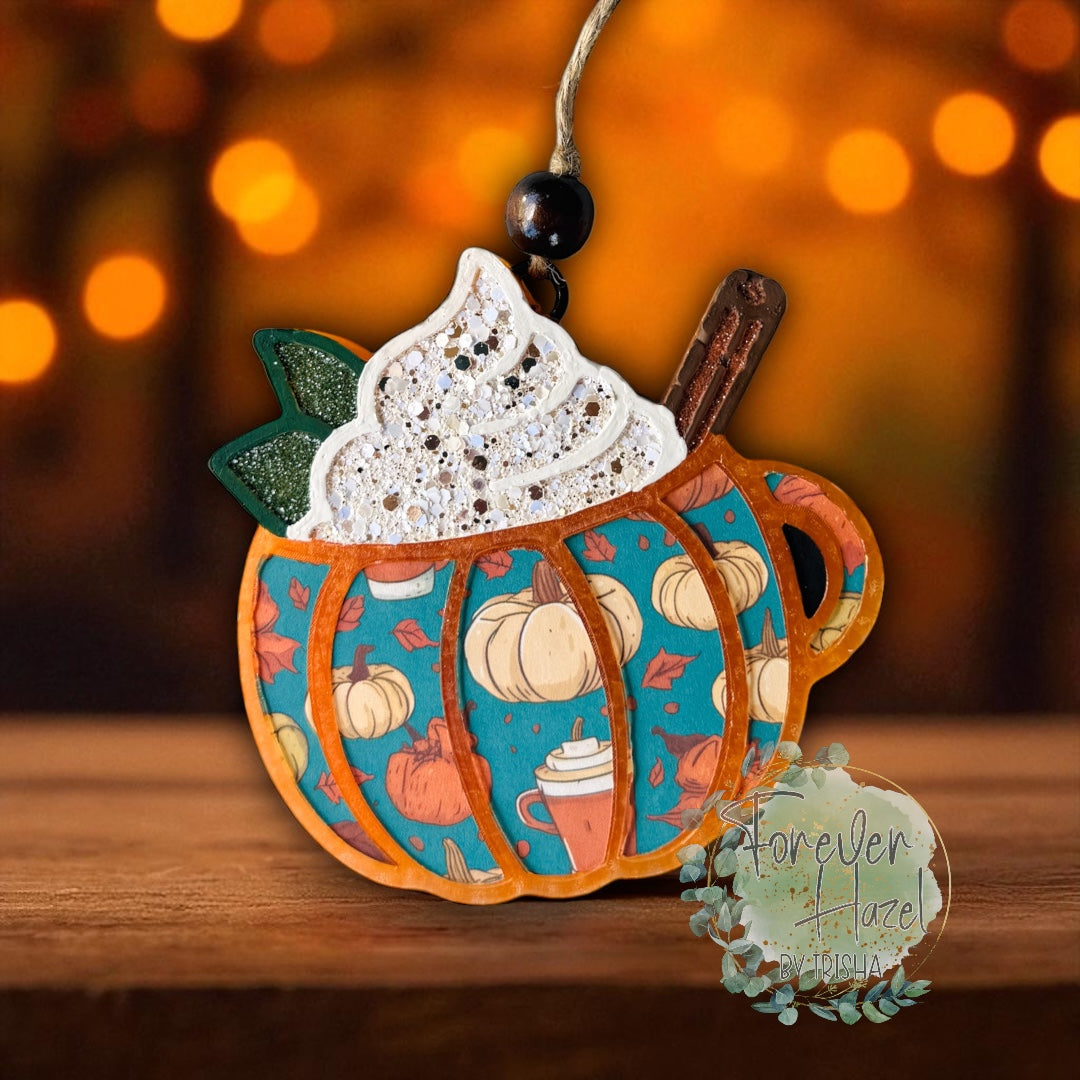 Pumpkin Mug Freshie | Autumn Aroma Bead Air Freshener