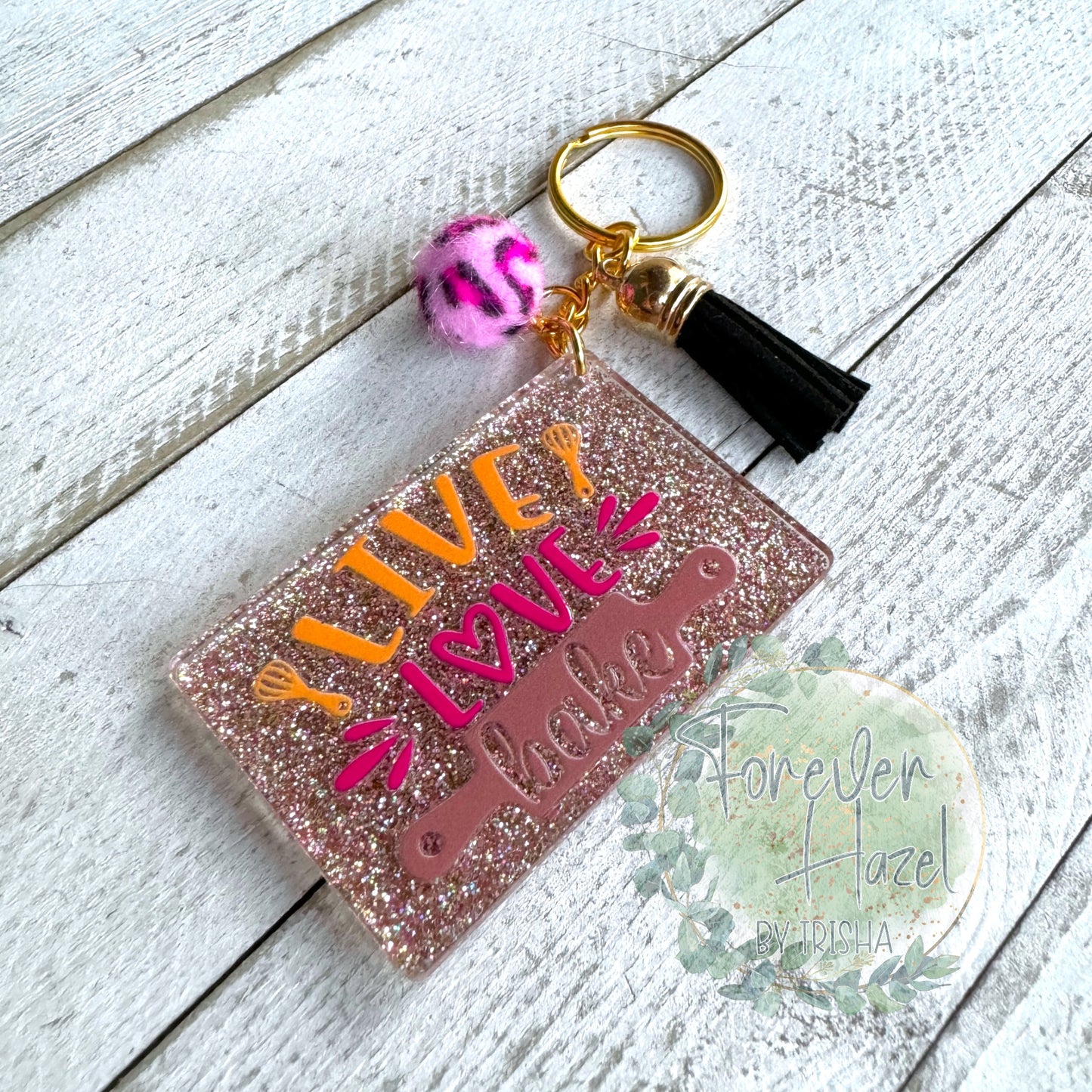 Live Love Bake Keychain