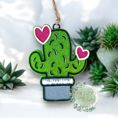Potted Cactus with Hearts Freshie