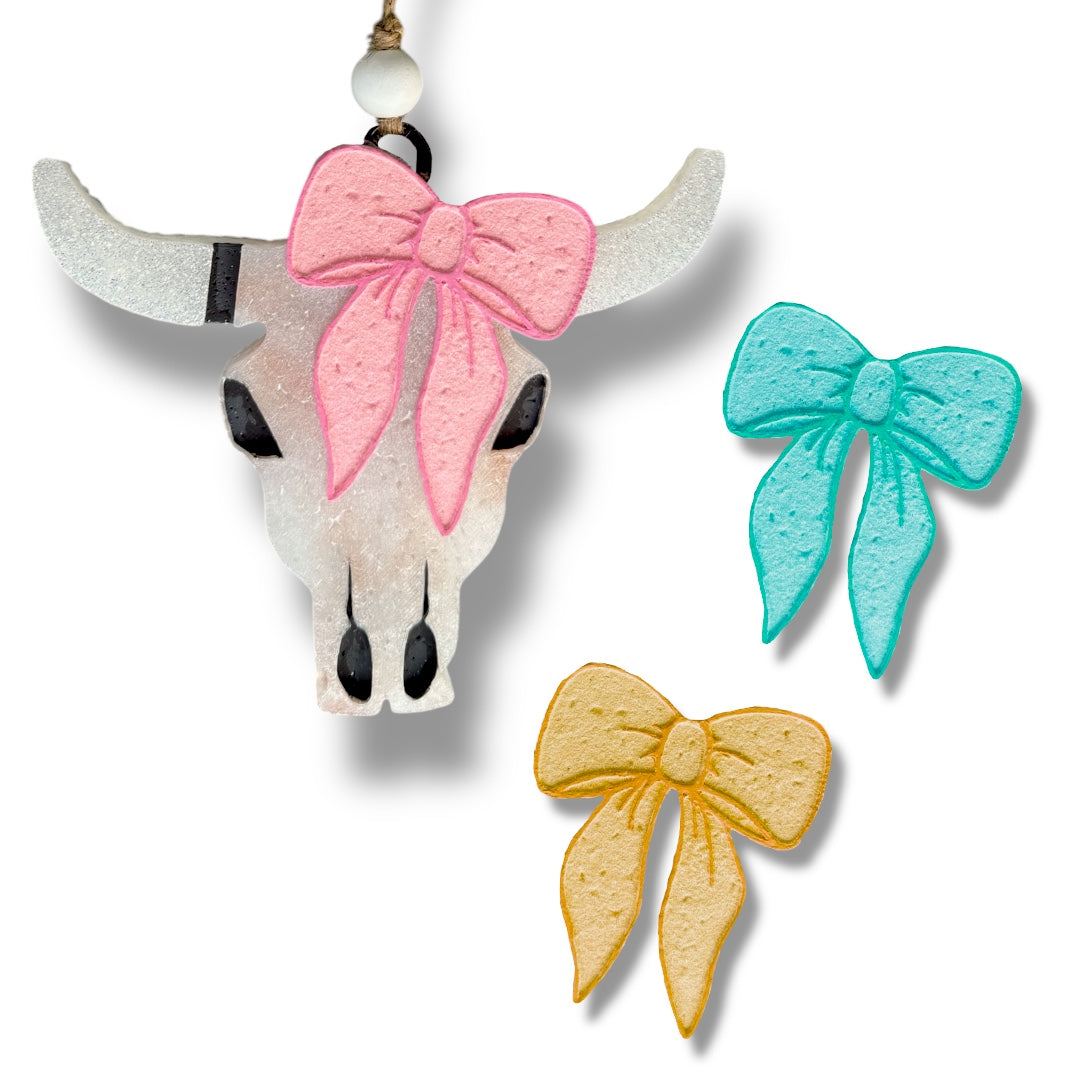 Bull Skull With Bow Freshie