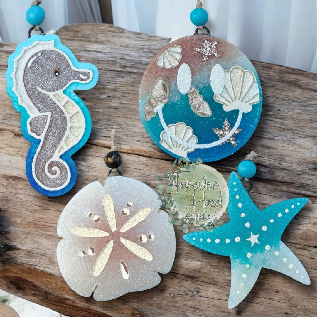 Beach Summer Freshies | Seahorse Freshie | Starfish Freshie | Seashells Smiley Freshie | Sand Dollar Freshie