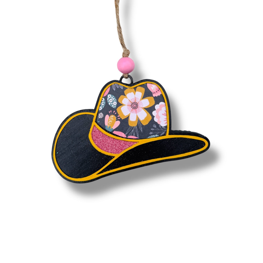 Floral Western Hat Freshie