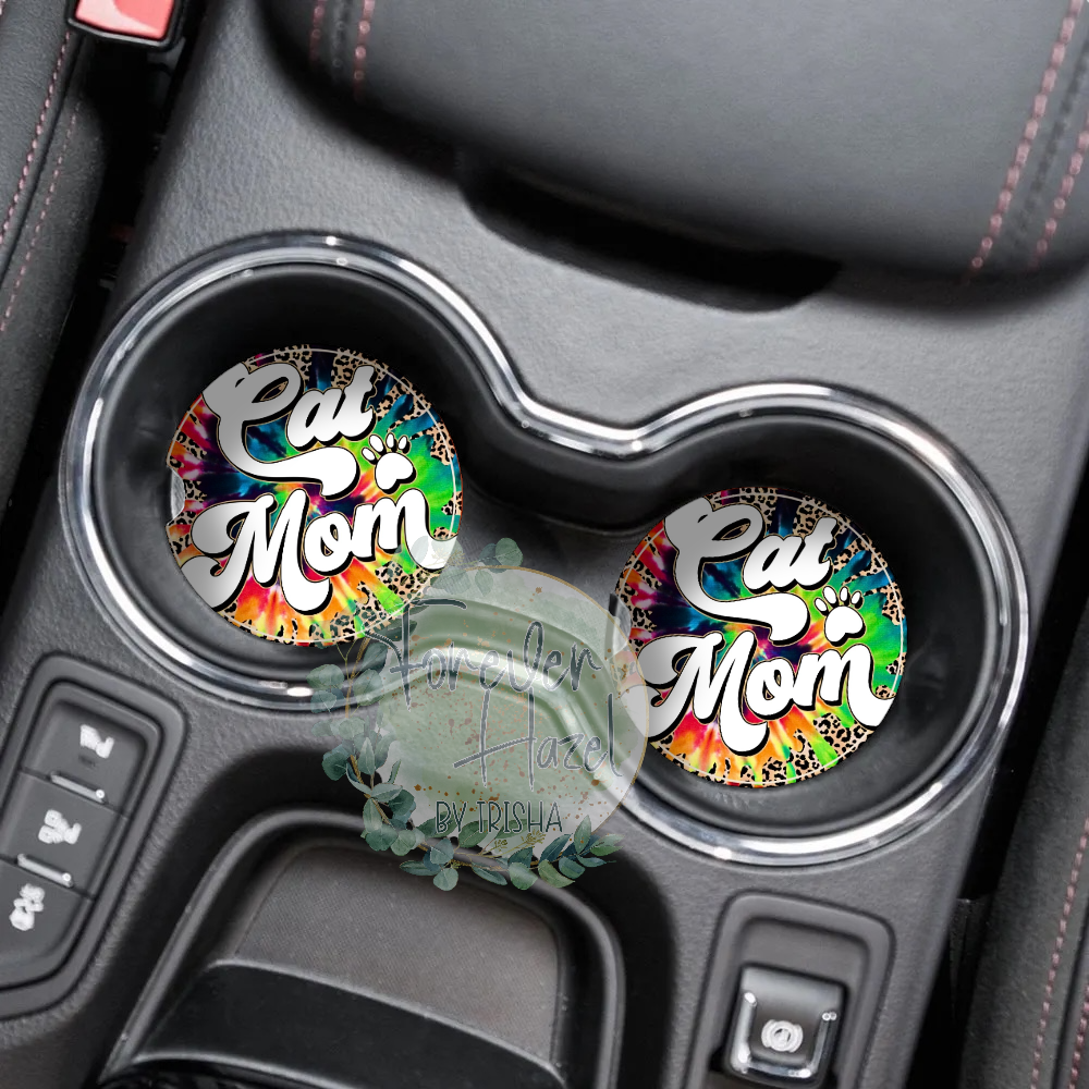 Dog or Cat Mom Car Coaster Set