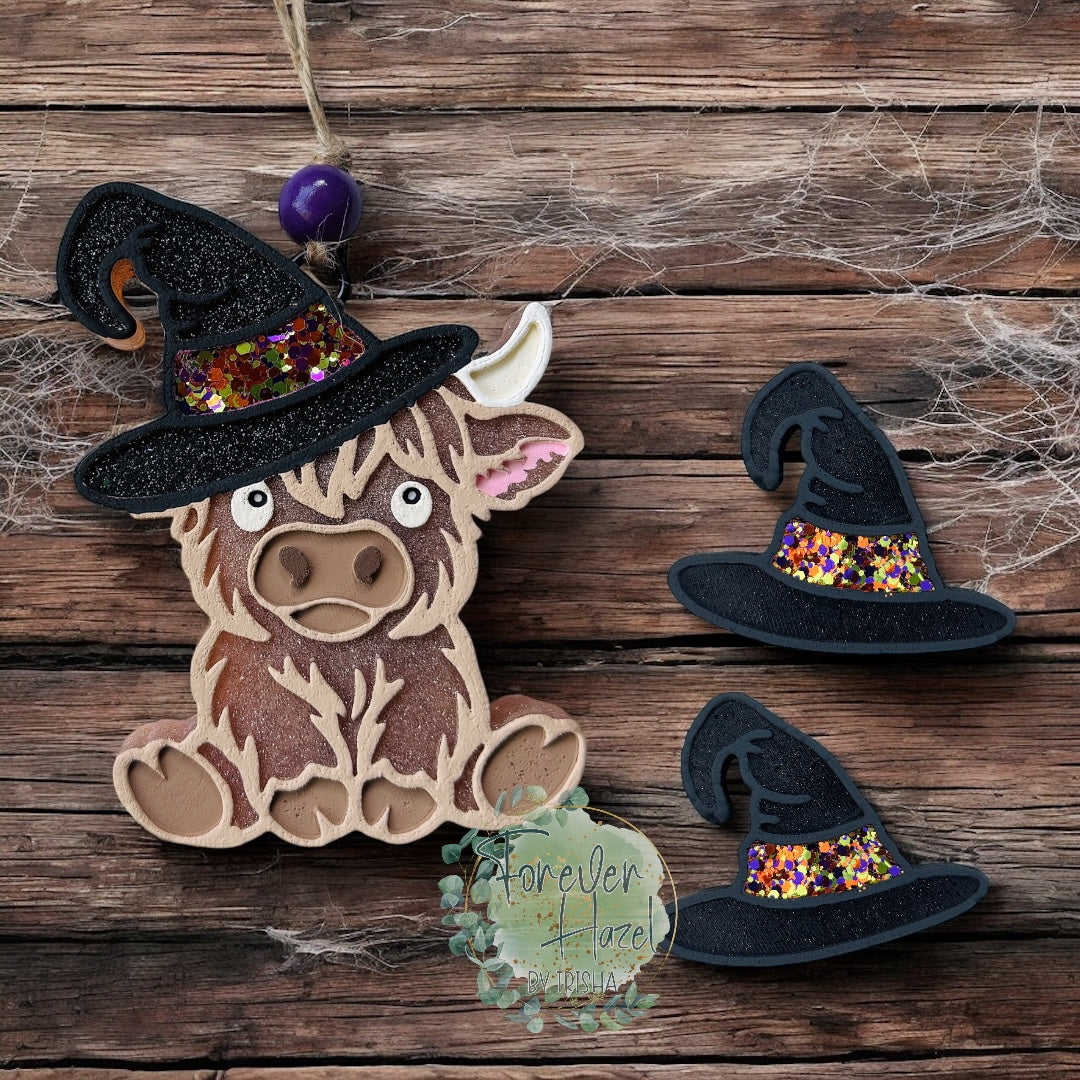 Witchy Highland Cow Freshie: Spooky Aroma Bead Air Freshener