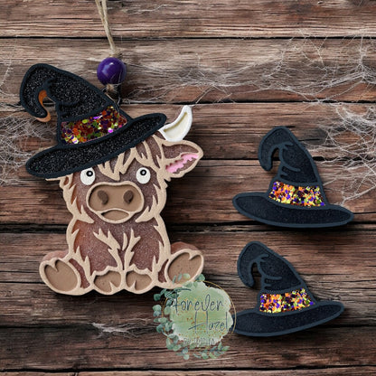Witchy Highland Cow Freshie: Spooky Aroma Bead Air Freshener