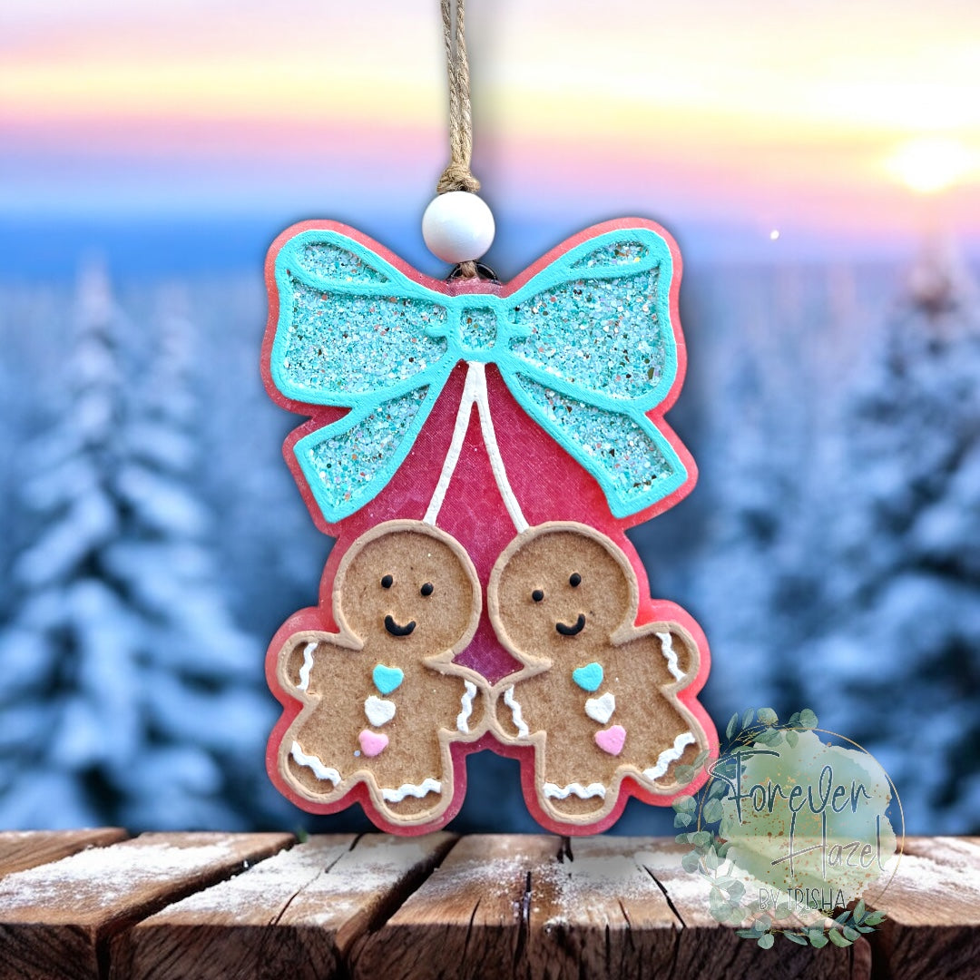 Gingerbread with Bow Freshie | Holiday Aroma Bead Air Freshener