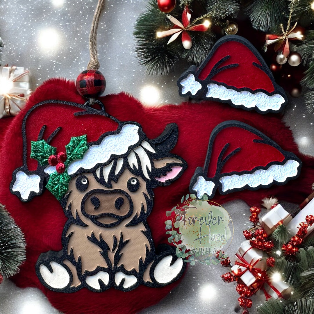 Christmas Highland Cow Freshie: Holiday Aroma Bead Air Fresheners