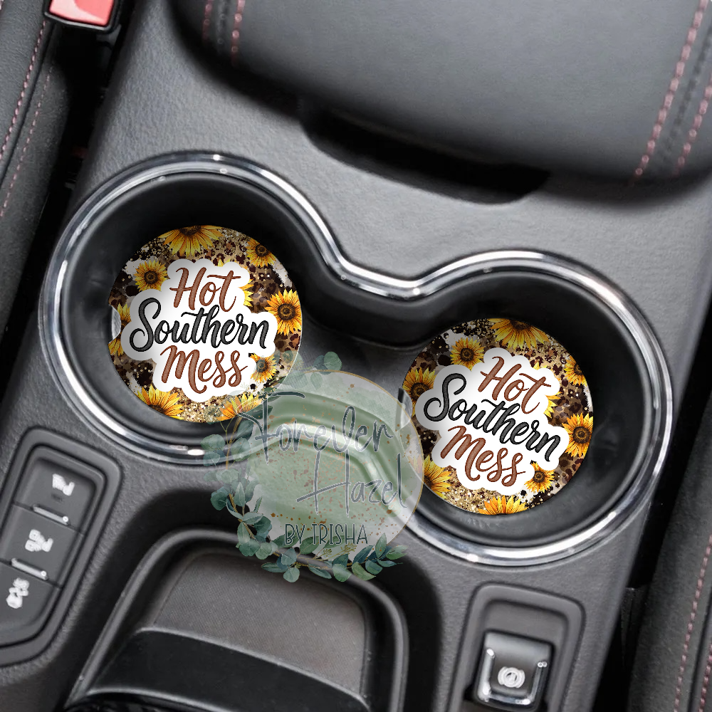 Hot Southern Mess Car Coaster Set