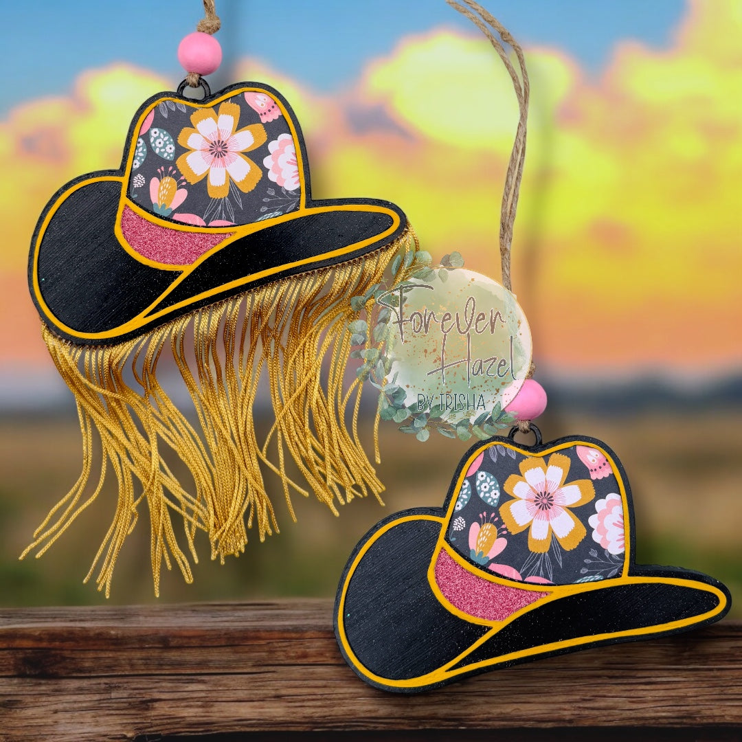 Floral Western Hat Freshie