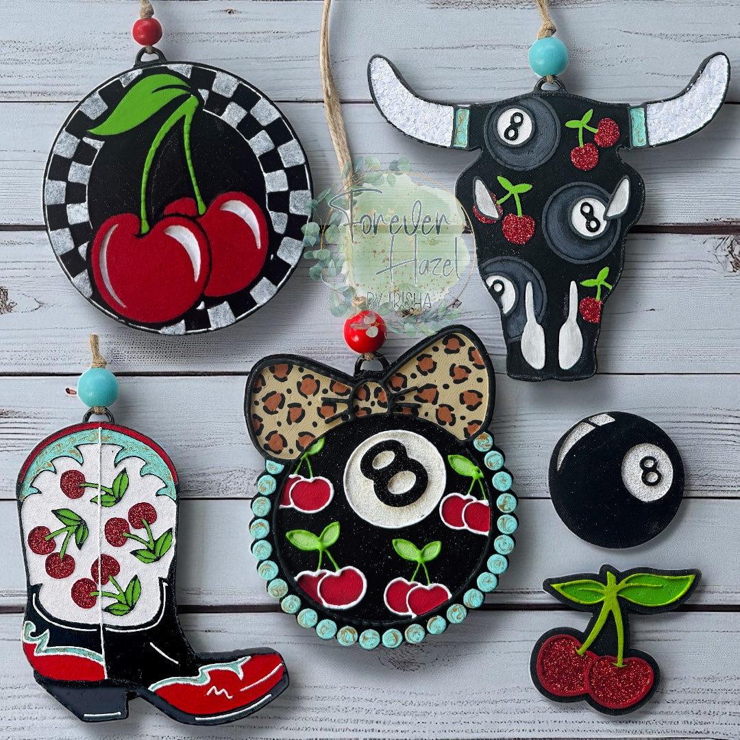 Eight Balls and Cherries Freshies: Punchy Western Aroma Bead Air Fresheners