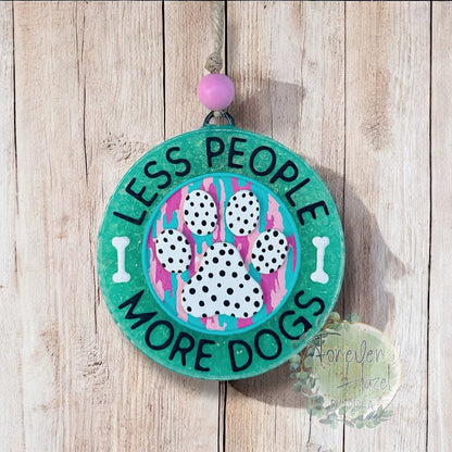 Less People More Dogs Freshie: Animal Aroma Bead Air Fresheners