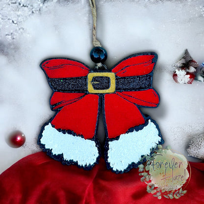 Santa Ribbon Freshie: Christmas Aroma Bead Air Freshener