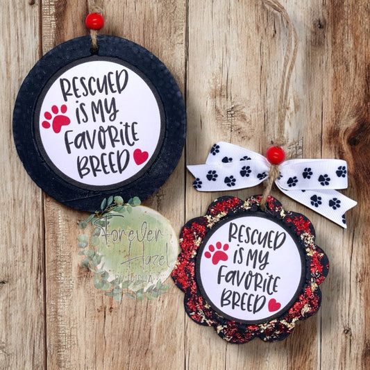 Rescued Is My Favorite Breed Freshie: Animal Aroma Bead Air Fresheners