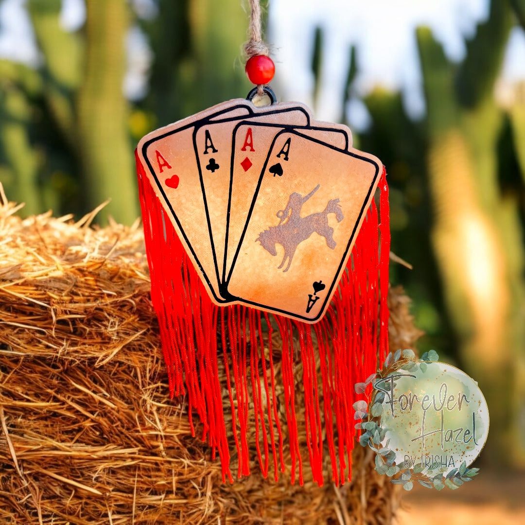 Bucking Bronco Ace Cards Freshie