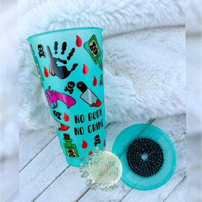 No Body No Crime Plastic Tumbler