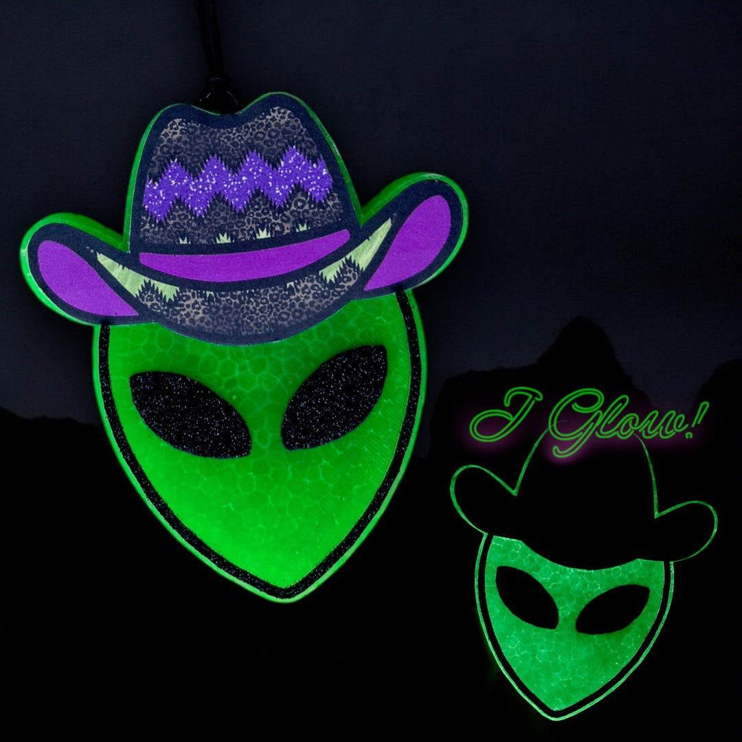 Glow In The Dark Cowboy Alien Freshie