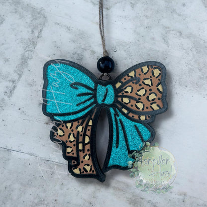 Cheetah Glittery Bow Freshie: Aroma Bead Air Freshener