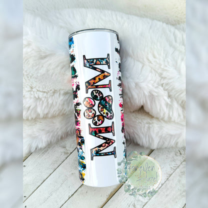 Rainbow Cheetah Fur Mom Tumbler