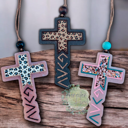 Greater Than The Highs and Lows Cross Freshie: Religious Aroma Bead Air Freshener