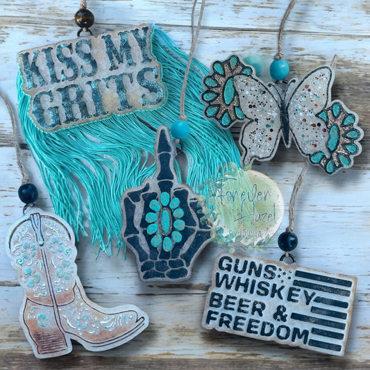 Distressed Western Freshie: Western Aroma Bead Air Fresheners