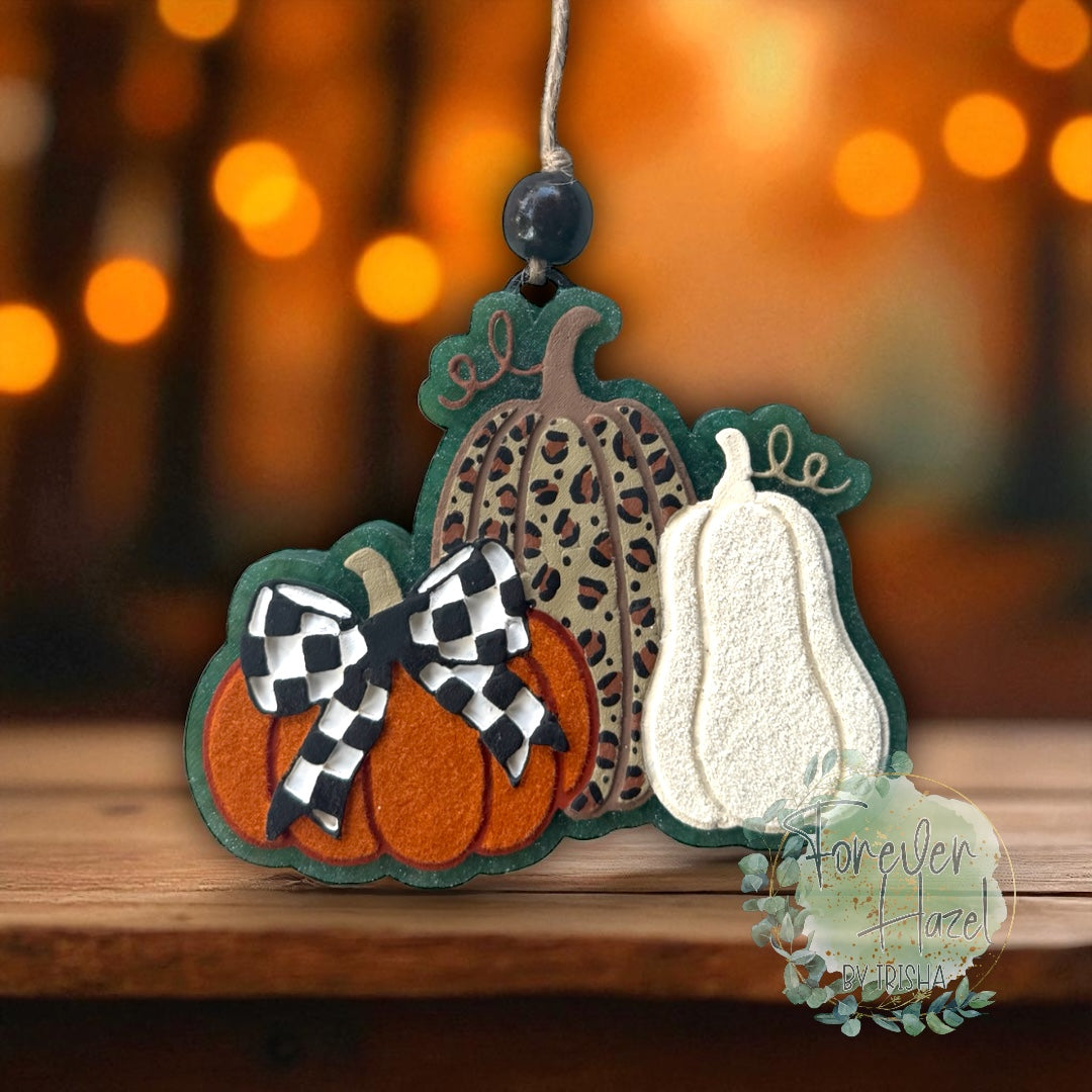 Autumn Pumpkins Freshie: Autumn Aroma Bead Air Freshener