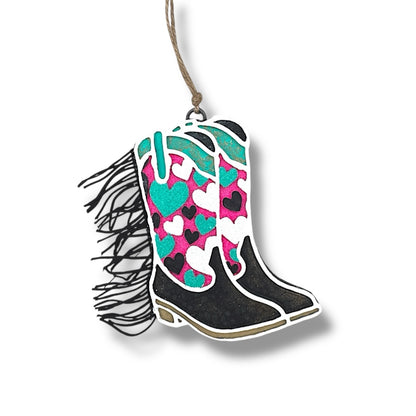 Punchy Hearts Cowgirl Boot Freshie