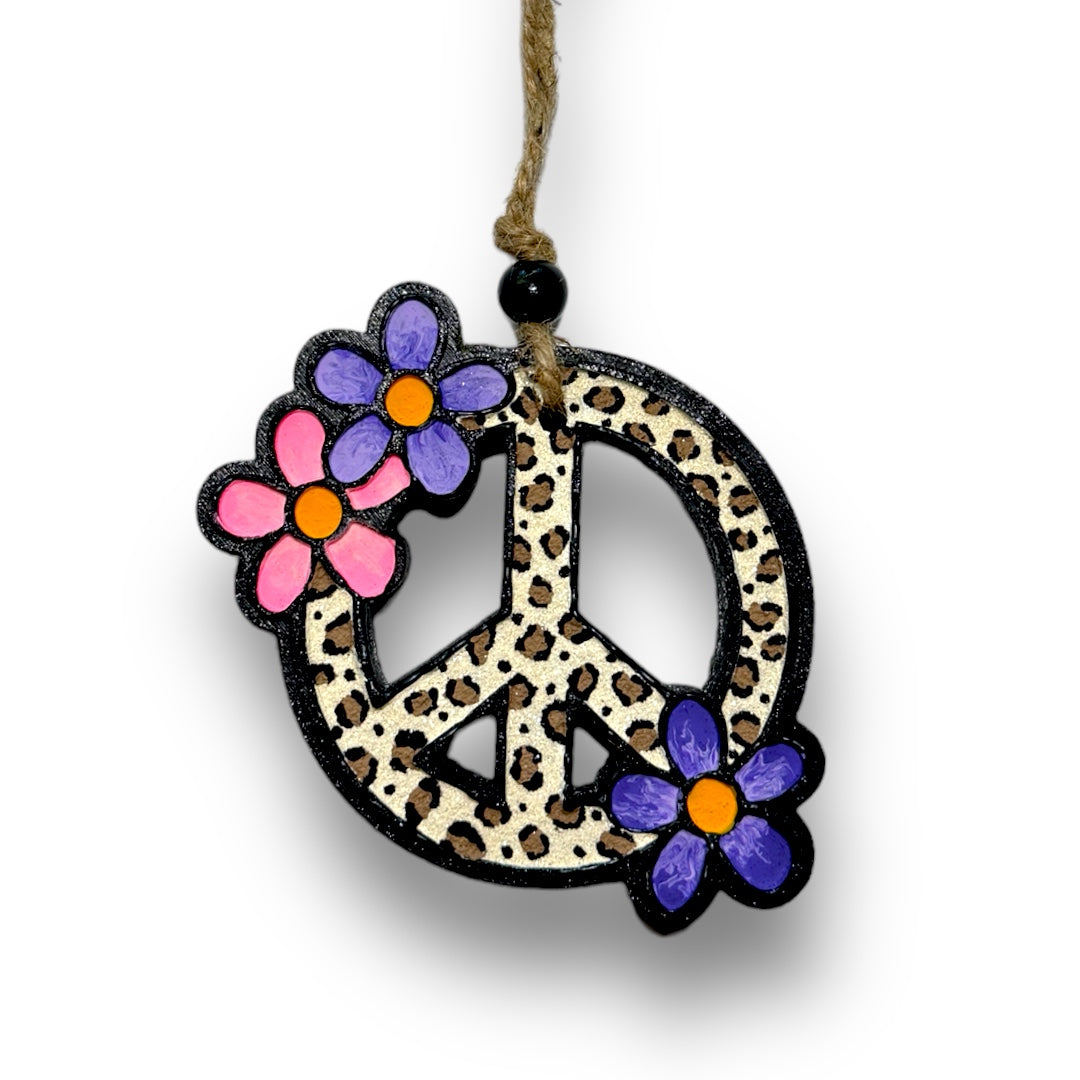 Cheetah Mama Rainbow Freshie | Cheetah Peace Sign Freshie
