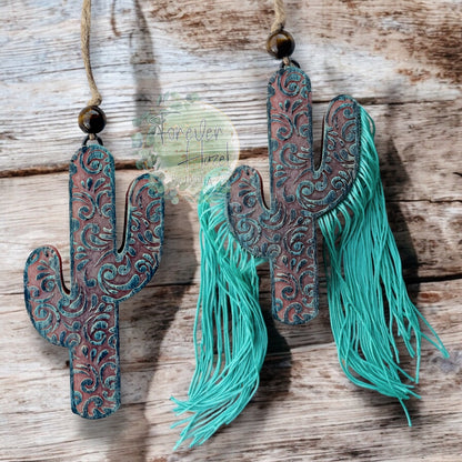 Tooled Leather Look Cactus Freshie