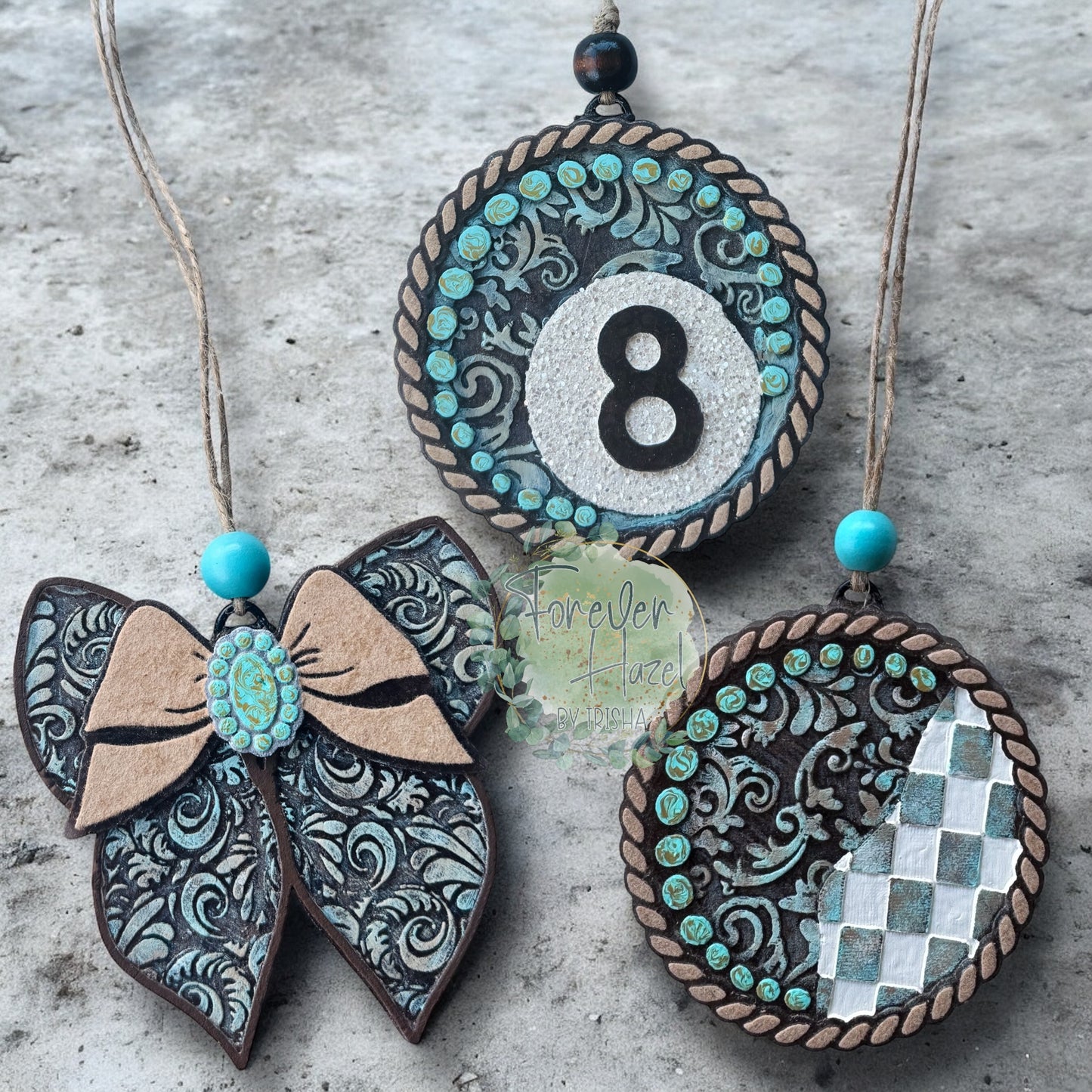 Tooled Leather Look Freshies: Western Aroma Bead Air Fresheners