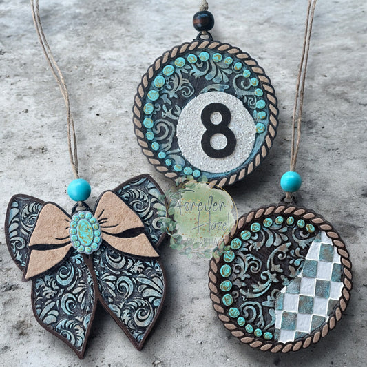 Tooled Leather Look Freshies: Western Aroma Bead Air Fresheners